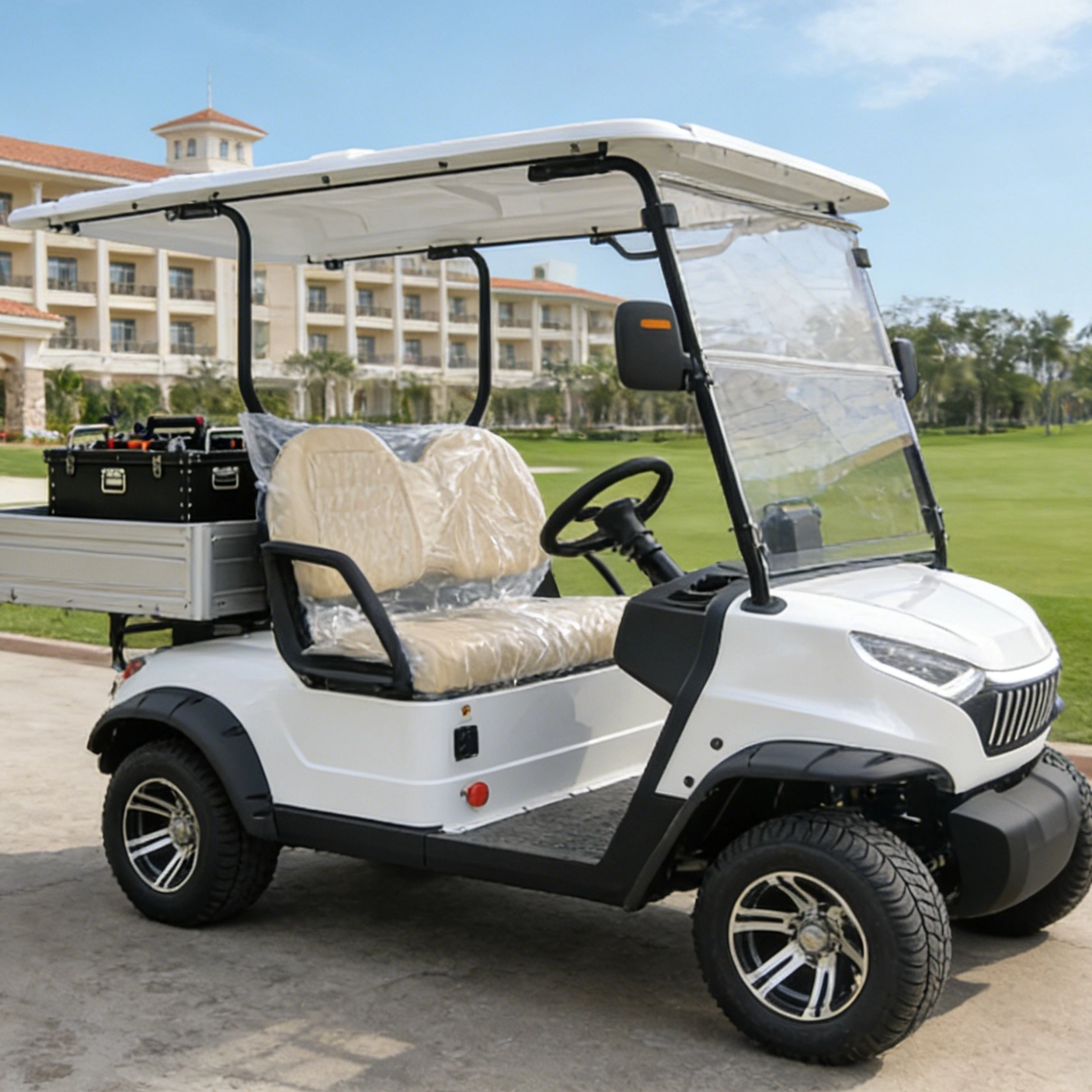 GQ02H Two-Seater Golf Cart — High-Performance Electric Cargo Vehicle for Efficient Course Operations