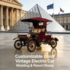 Red 1903 Style Electric Vintage Sightseeing Car for Wedding Photography