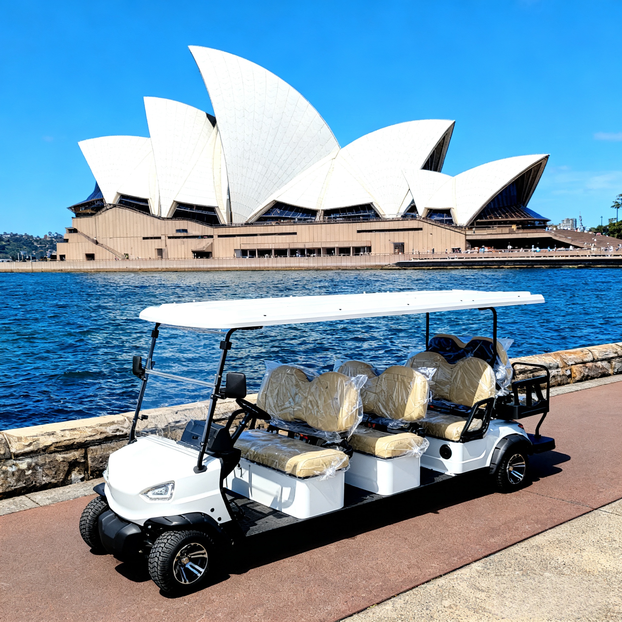 8-Seater Electric Sightseeing Golf Cart Resort Shuttle Vehicle YATIAN China Manufacturer
