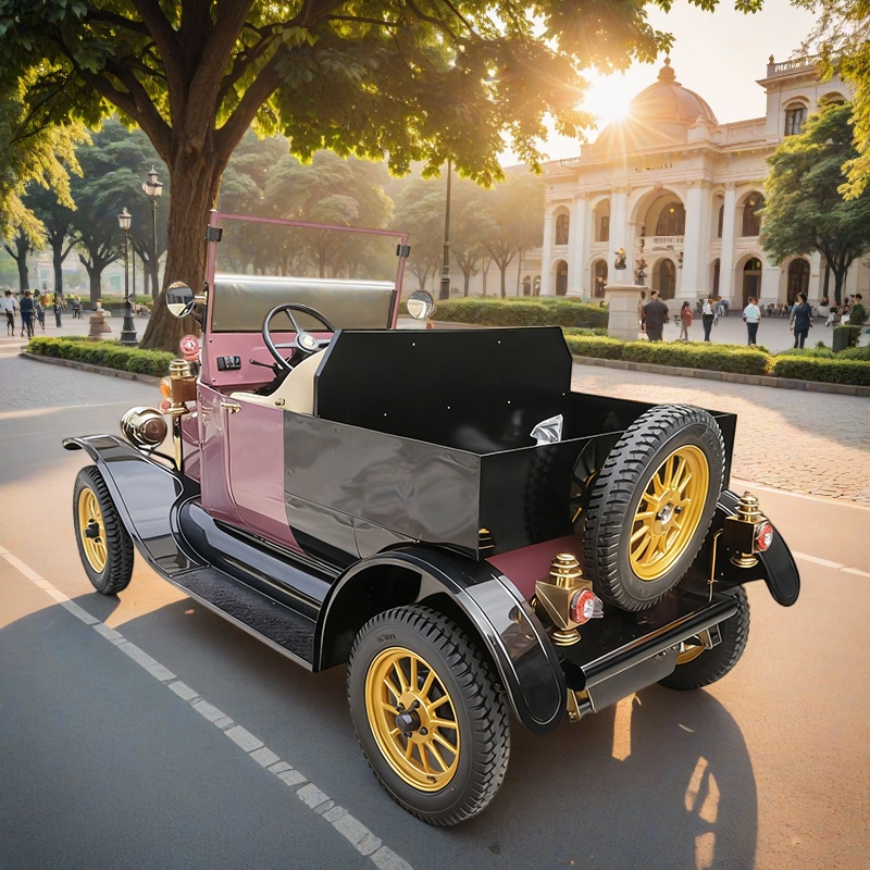 Retro Electric Short Distance Delivery Truck Stylish Cargo Vehicle for Resorts & Parks