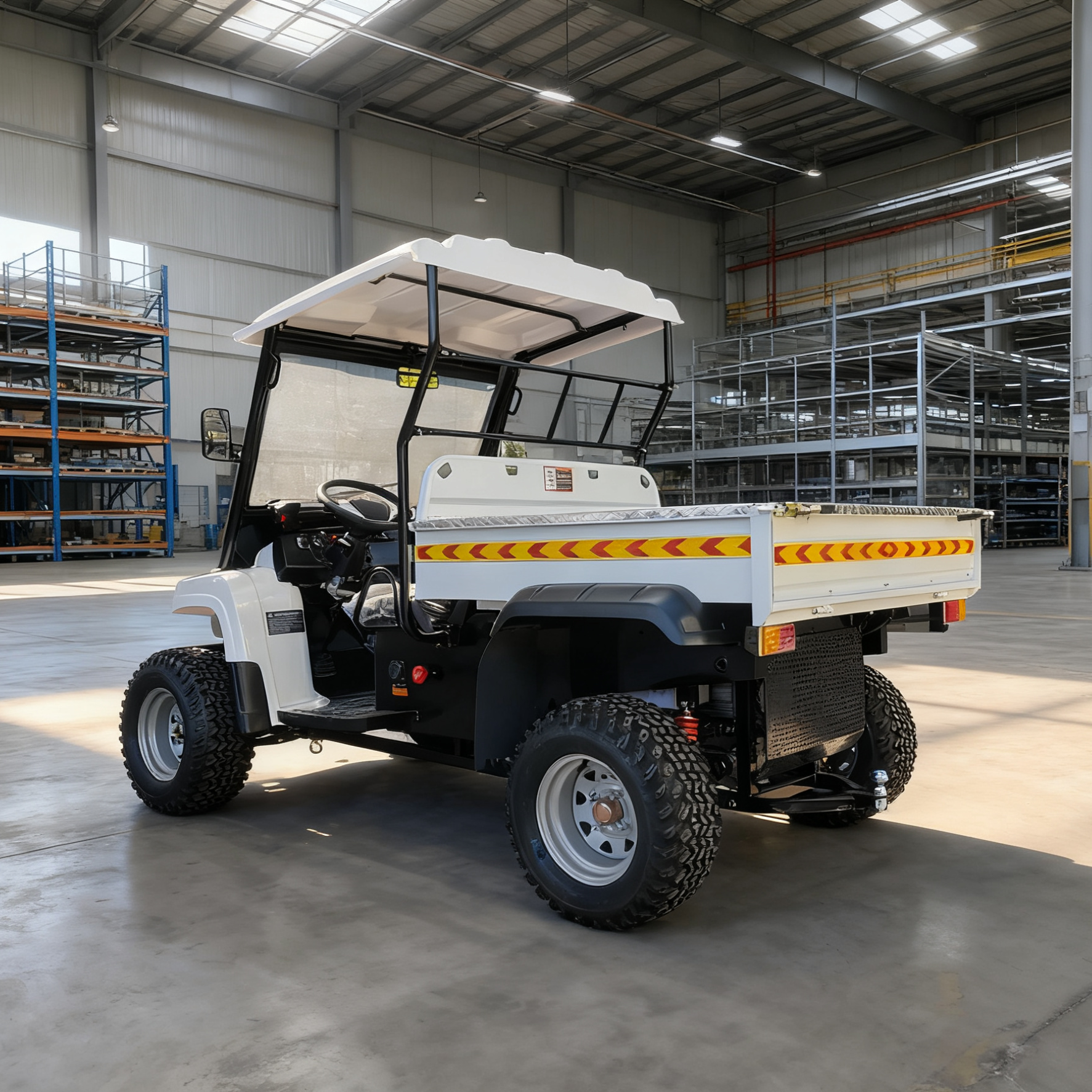 high-torque electric utility vehicle for outdoor forest logistics and material hauling