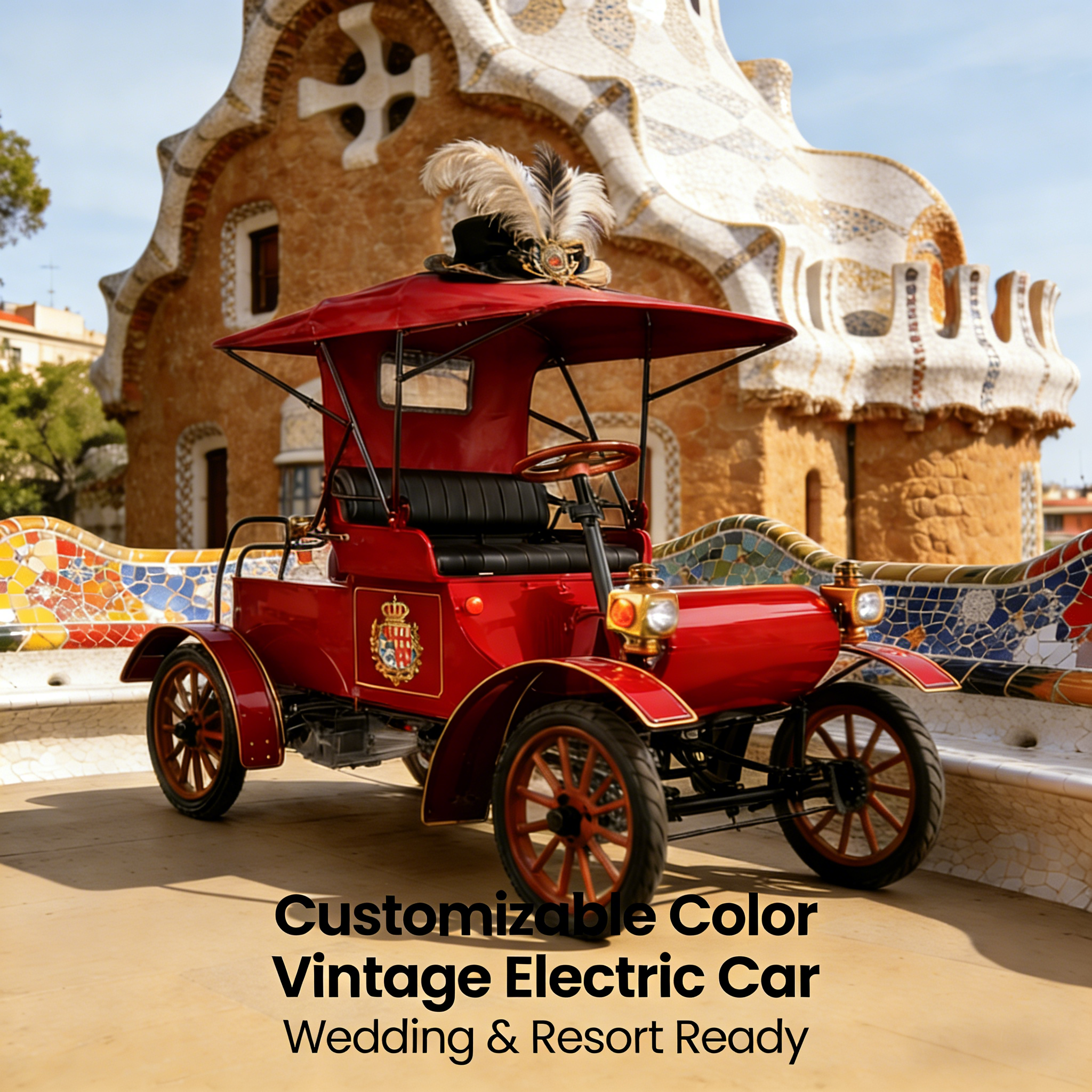 Customizable Color Vintage Electric Sightseeing Car - Perfect for Weddings, Resorts & Tourist Attractions