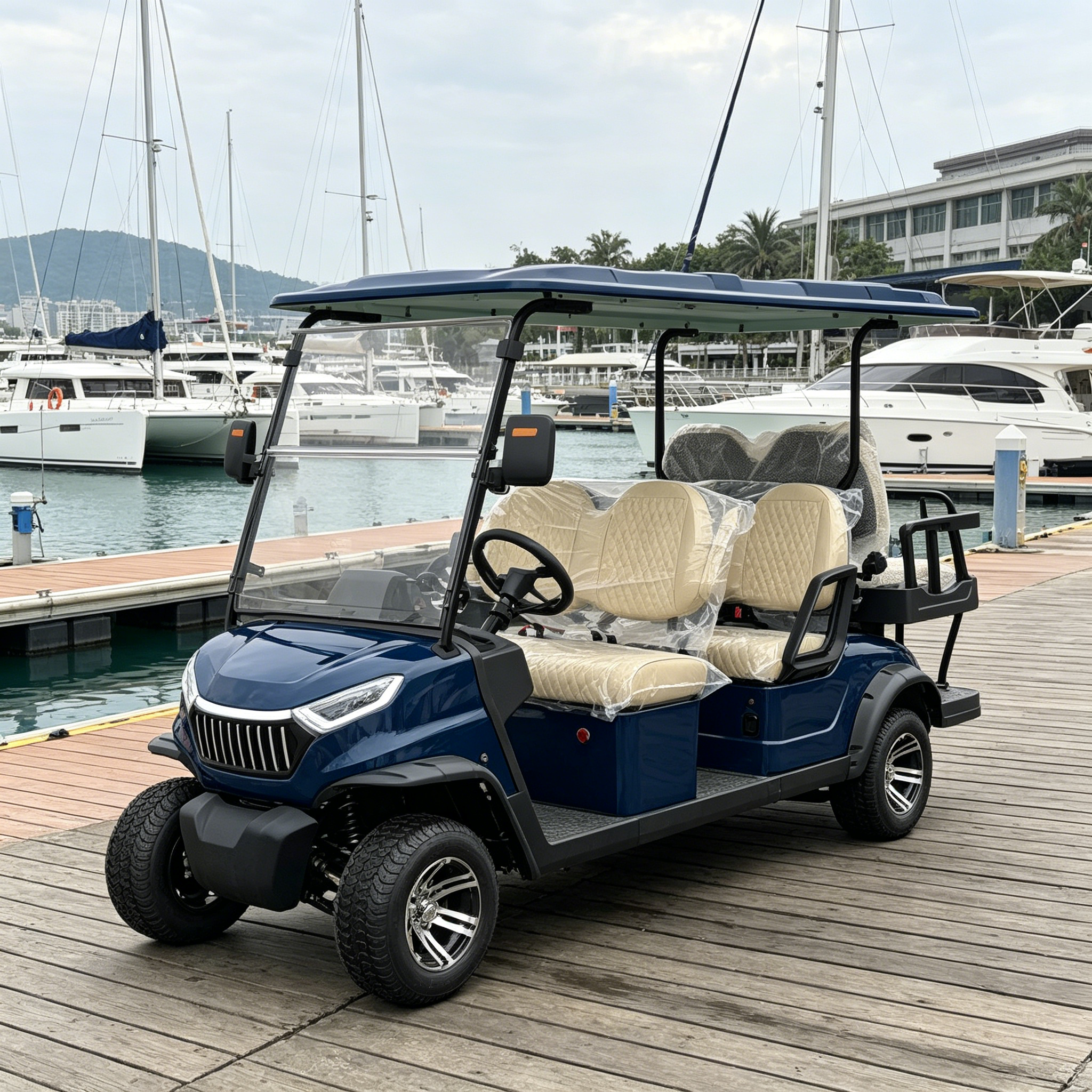 GQ42C 4+2 Seater Electric Golf Cart | 48V 5KW Motor 80km Range