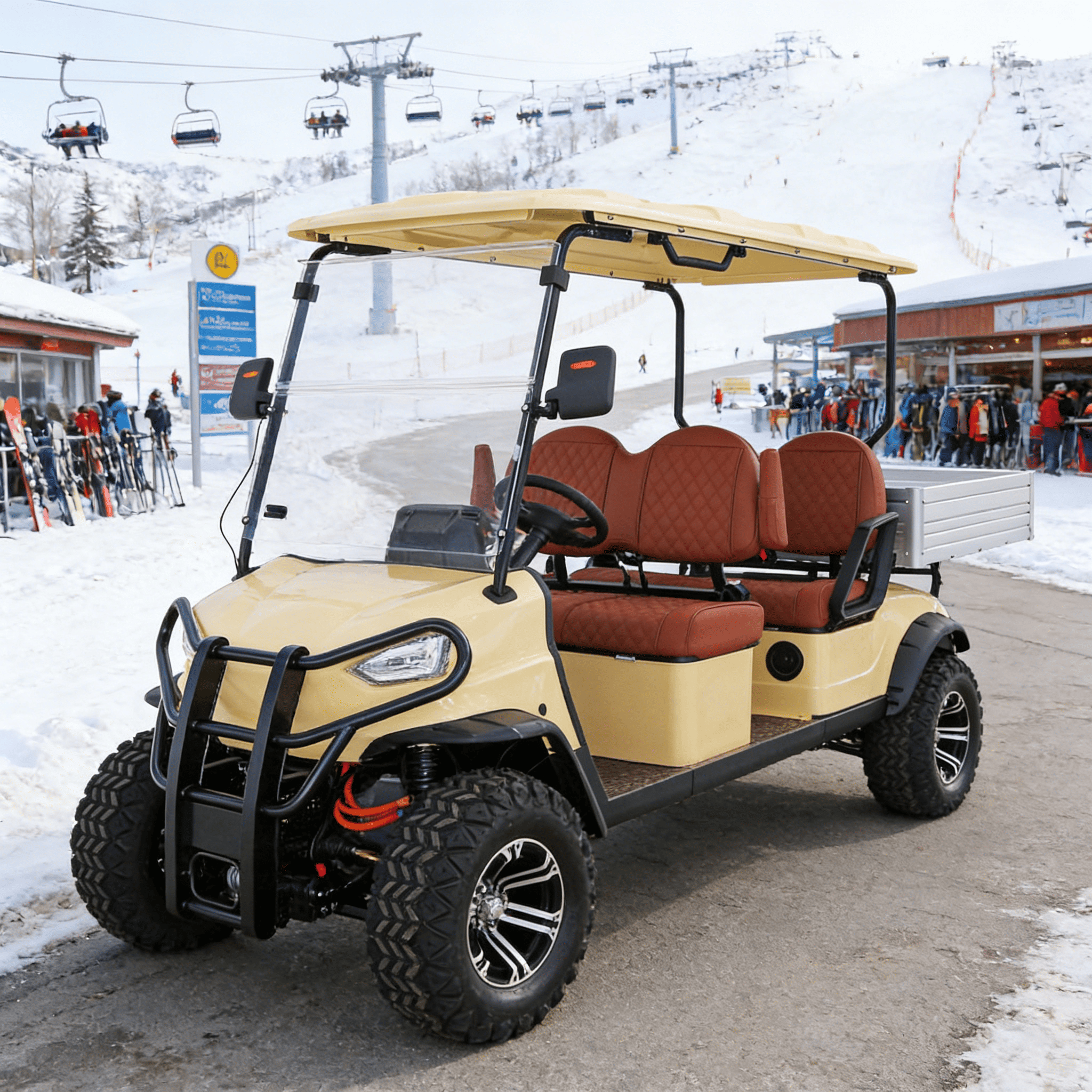 YATIAN GQ04Z 4×4 Electric Hunting Vehicle 4-Seater with Cargo Box & Differential Lock