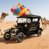 Retro Replica Classic Car Desert Scene Vintage Vehicle Collectible