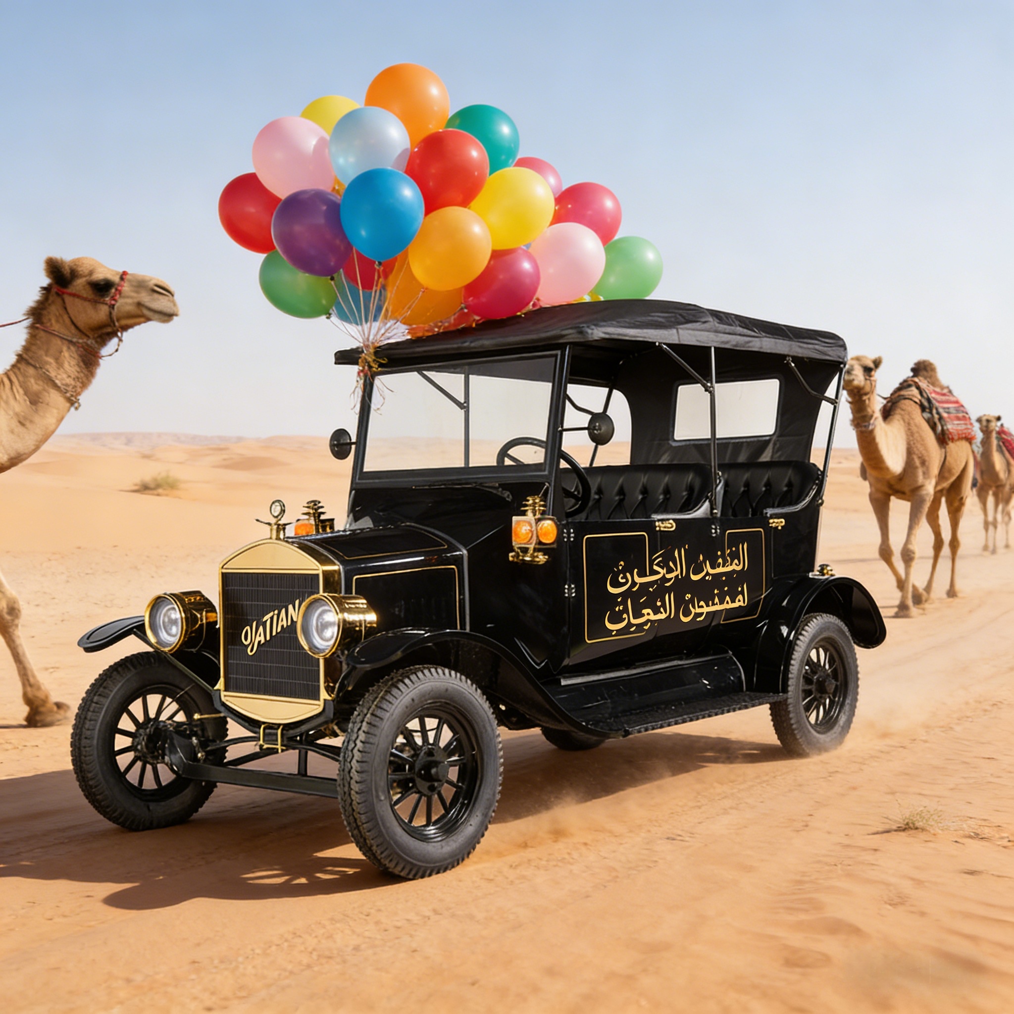Retro Replica Classic Car Desert Scene Vintage Vehicle Collectible