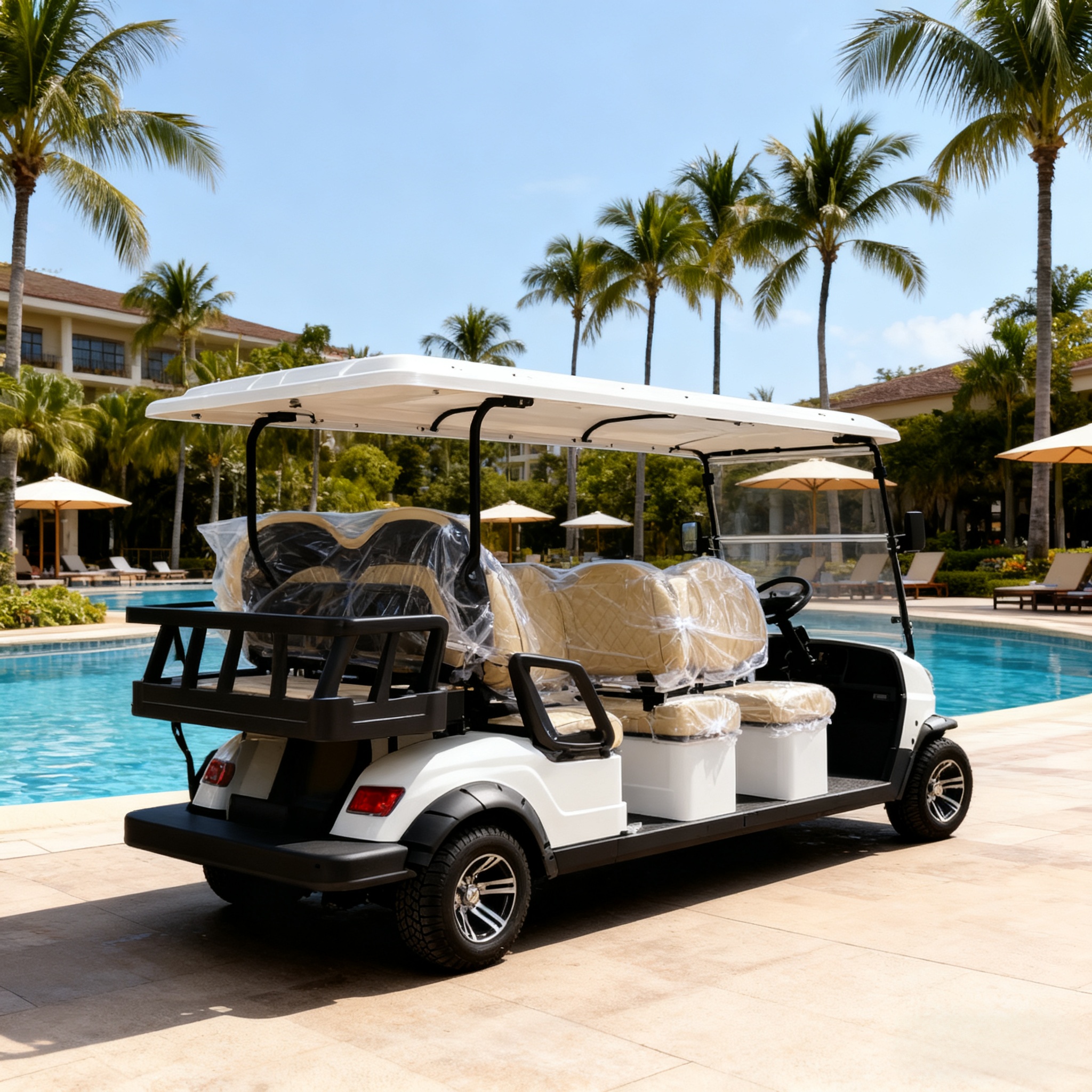 8-Seater Electric Sightseeing Golf Cart Resort Shuttle Vehicle YATIAN China Manufacturer