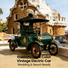 Dark Green 4-Seater Electric Vintage Sightseeing Car for Tourist Attractions