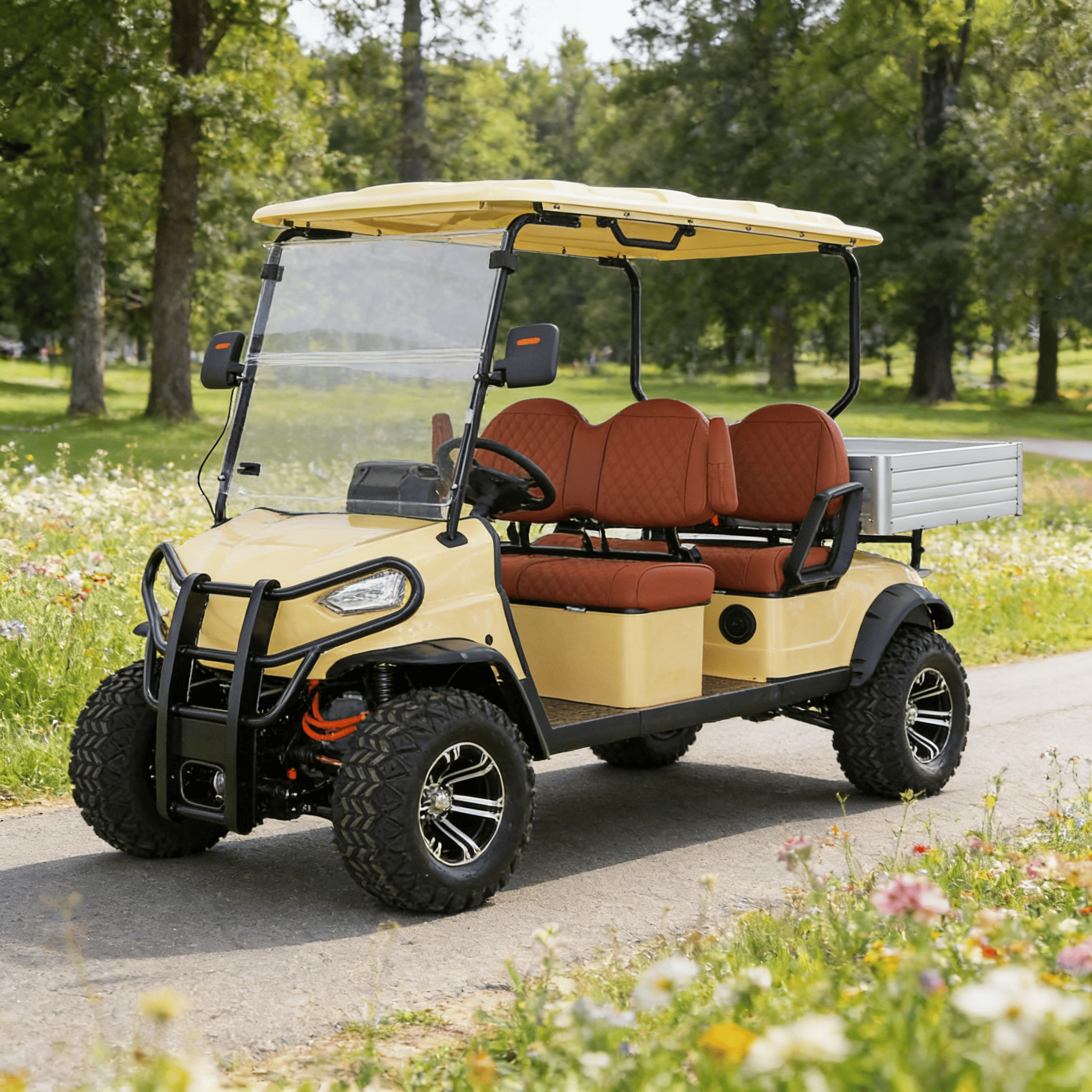 YATIAN GQ04Z 4×4 Electric Hunting Vehicle 4-Seater with Cargo Box & Differential Lock