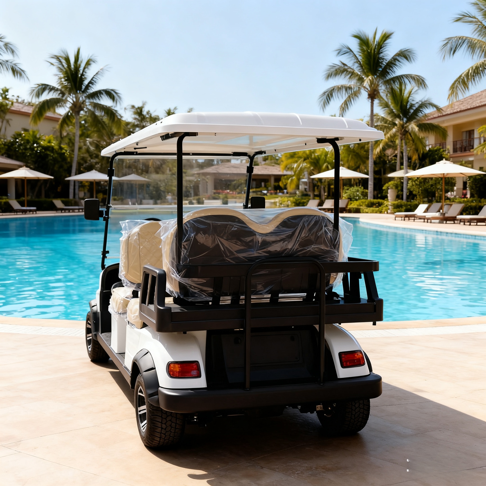 8-Seater Electric Sightseeing Golf Cart Resort Shuttle Vehicle YATIAN China Manufacturer