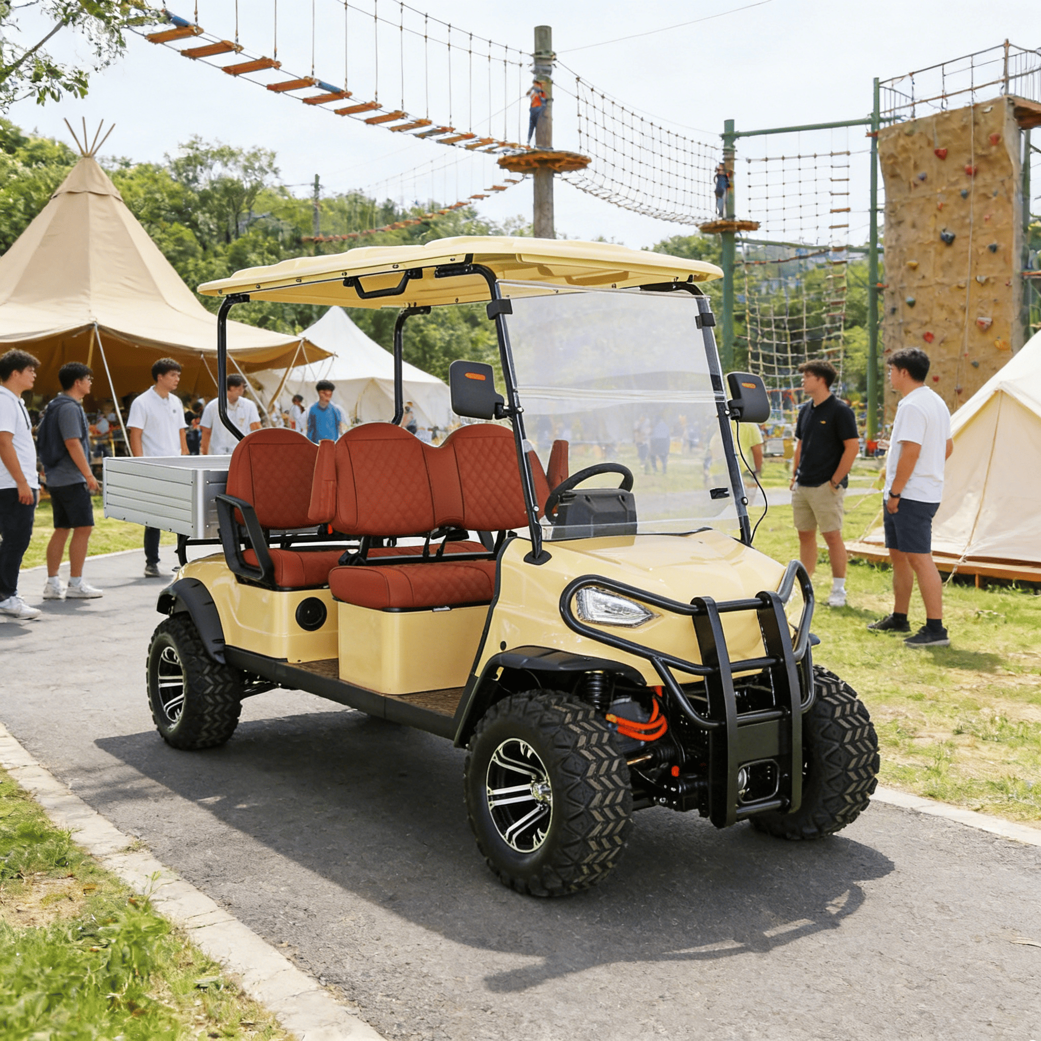 YATIAN GQ04Z 4×4 Electric Hunting Vehicle 4-Seater with Cargo Box & Differential Lock