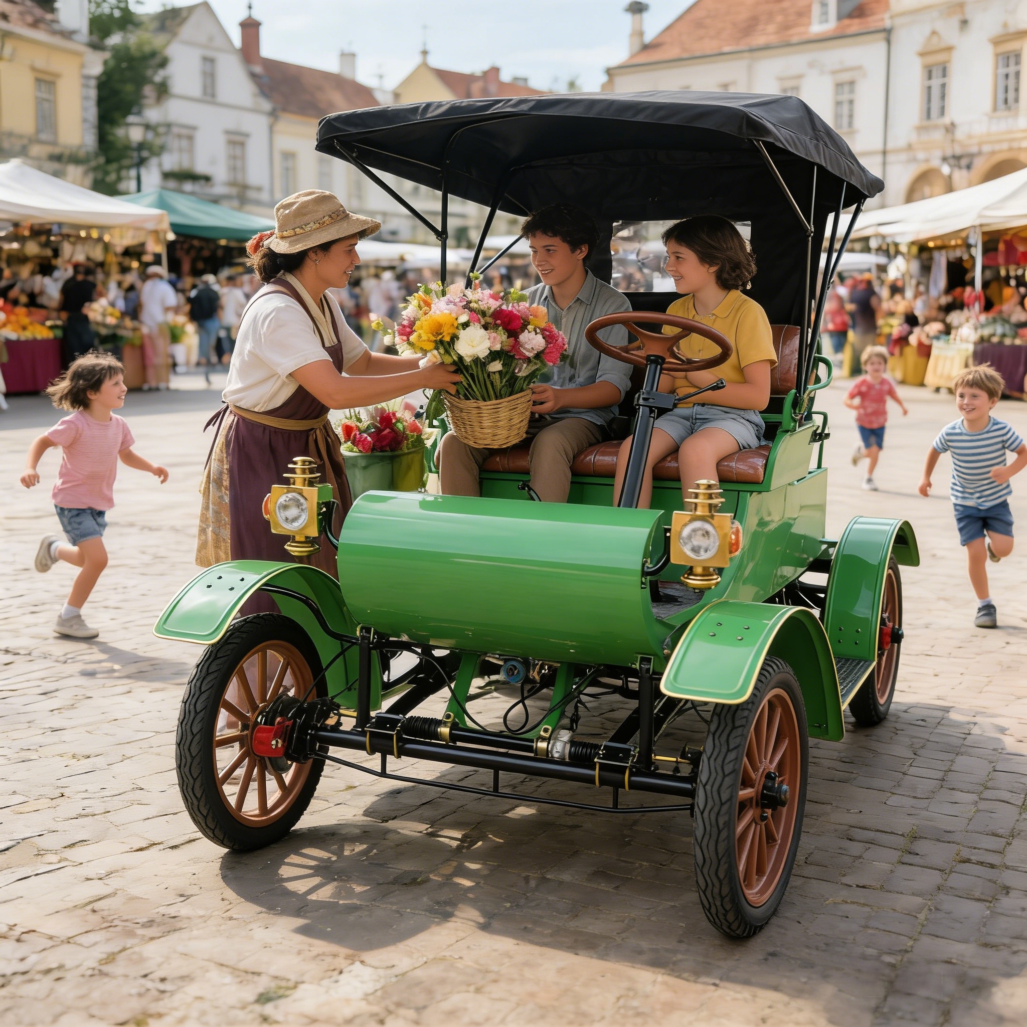 Green Multipurpose 1903 Open-type Vintage Car