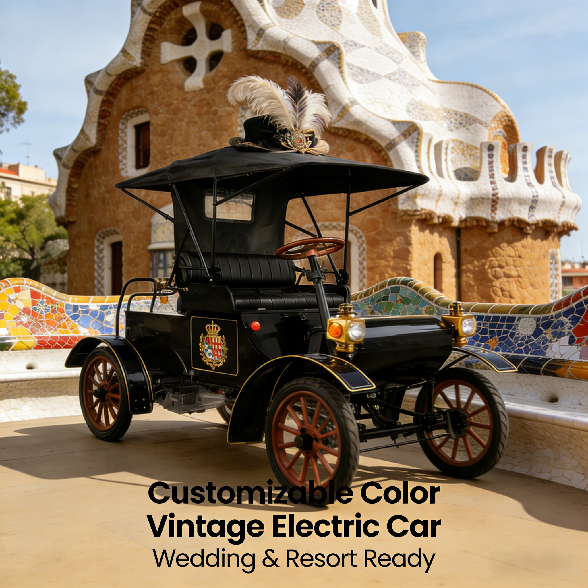 Multipurpose 1903 Open-type Vintage Electric Car | EEC Certified, Fully Customizable for Weddings & Resorts