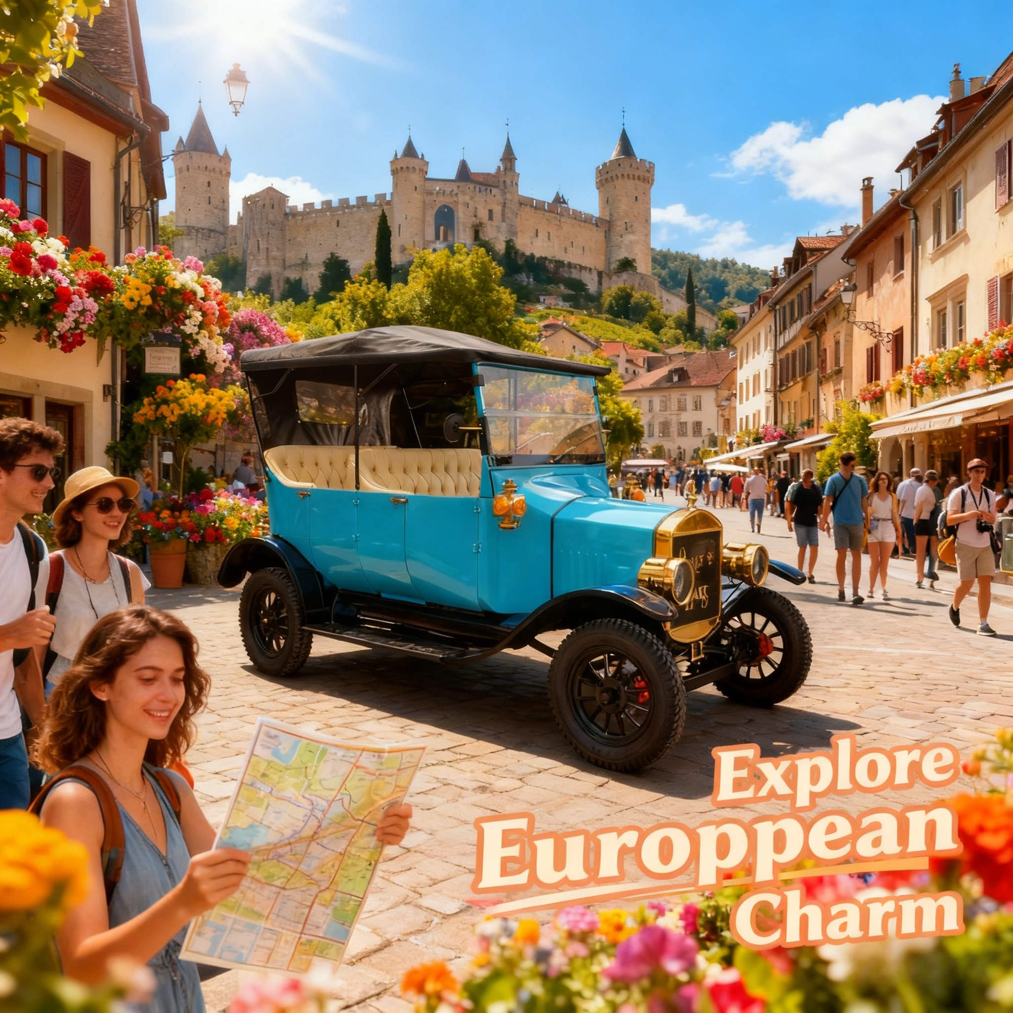 Yatian Snow-Dusted Pink Retro Electric Vehicle – Cold-Resistant for Alpine Resorts