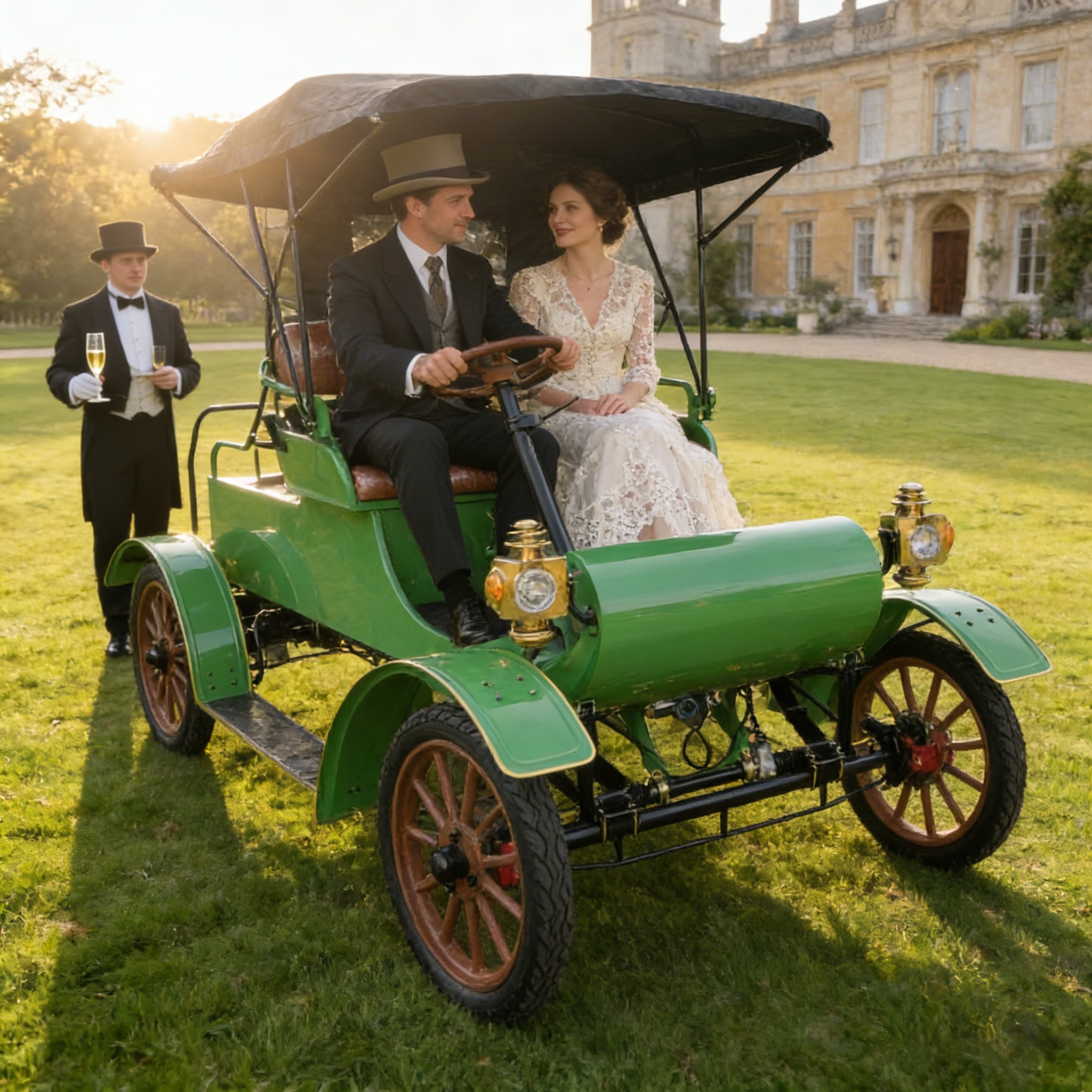 Electric Vintage Sightseeing Car for Resorts, Weddings & Historic Towns – 2-Seater Classic Style | Yatian LY02A