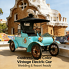 Light Blue Classic Electric Vintage Car Sightseeing Vehicle for Hotel and Resort