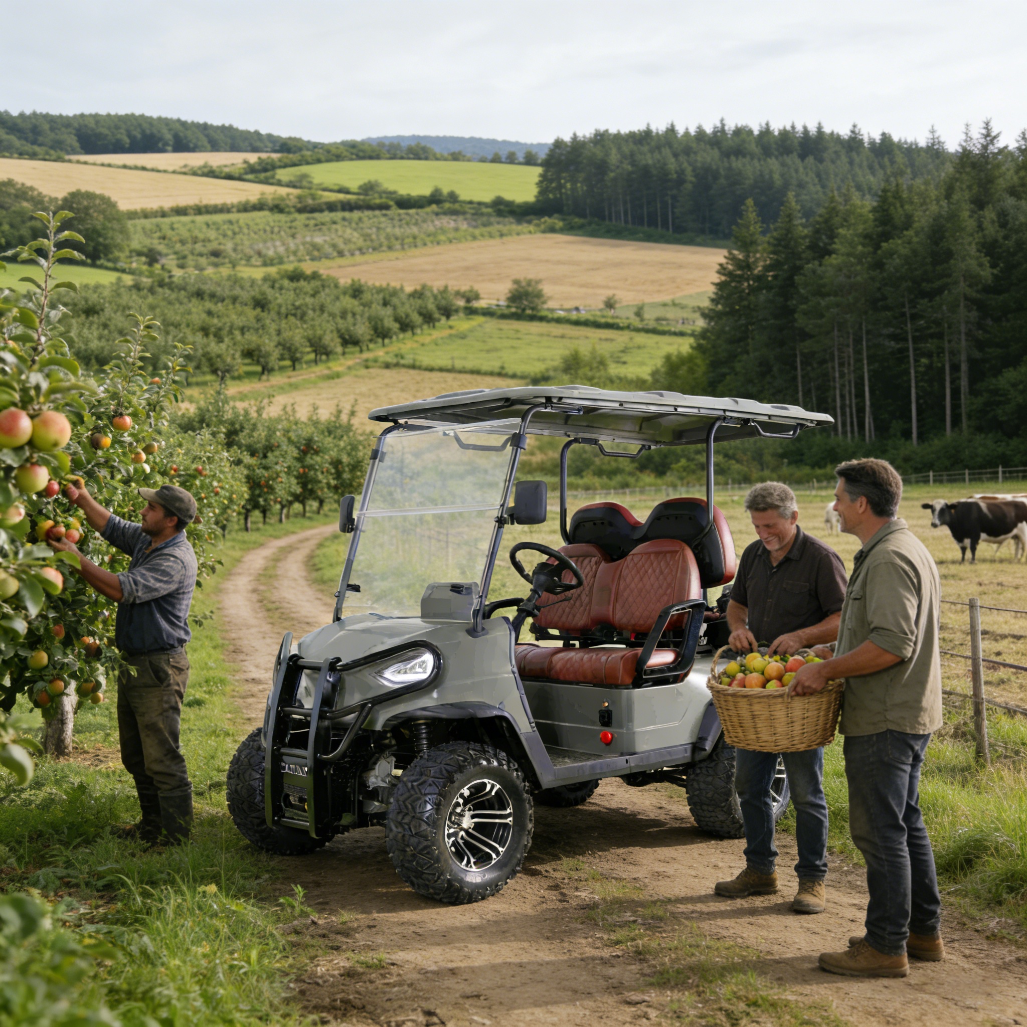 Yatian Electric UTV 4x4 for orchard cargo & passenger transport, flexible space for farm