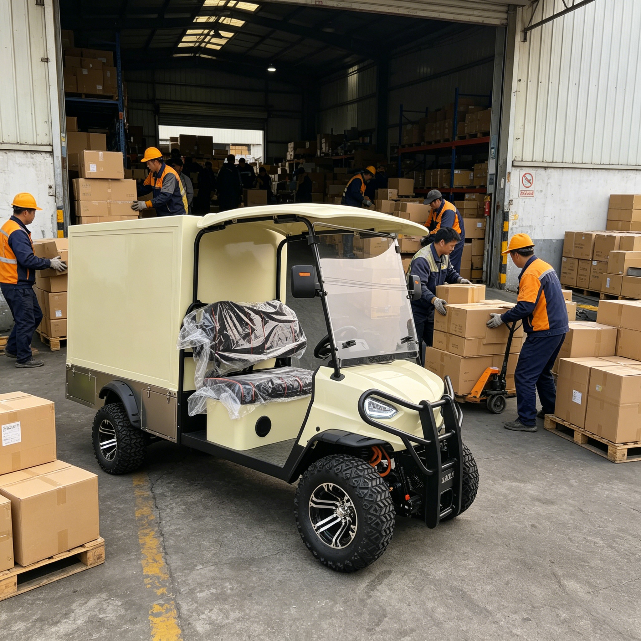 4x4 Electric Golf Car with Cargo Box (Model GQ04X)