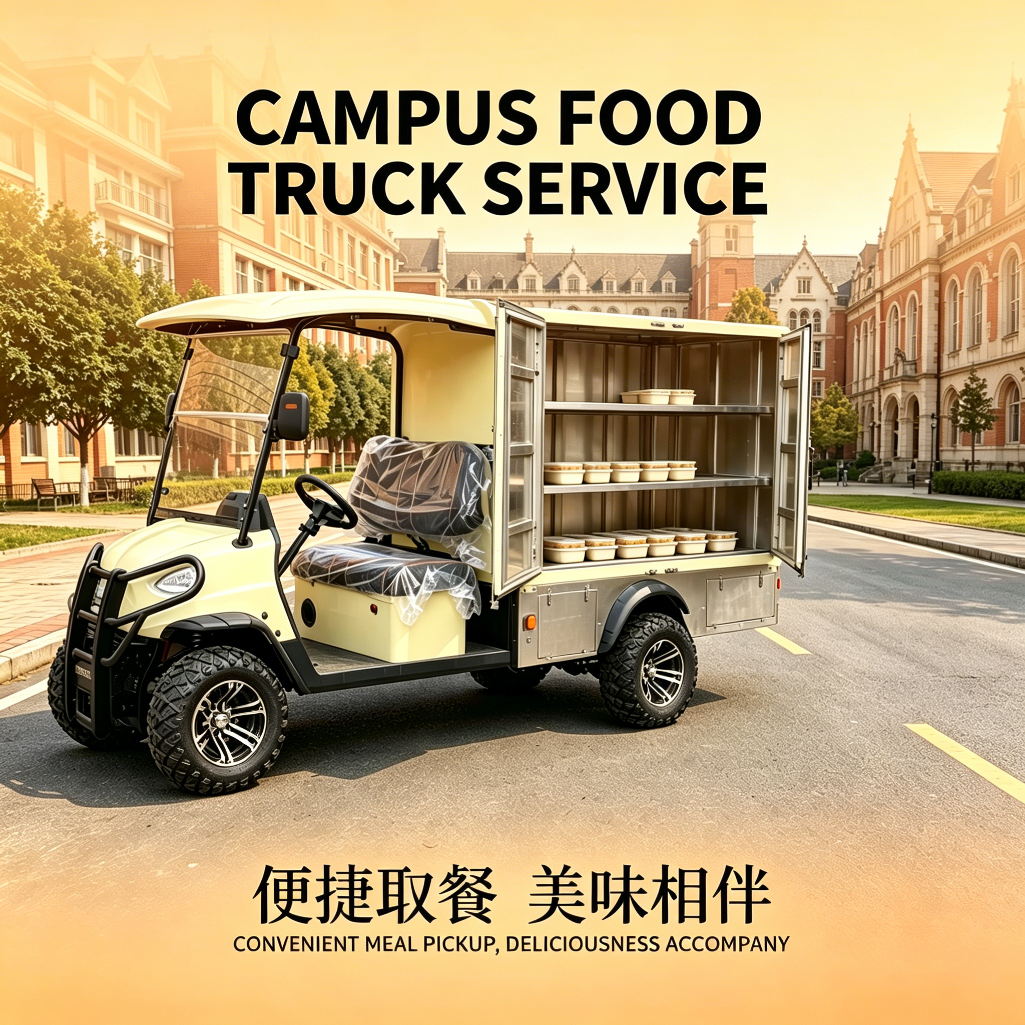 4x4 Electric Golf Car with Cargo Box (Model GQ04X)